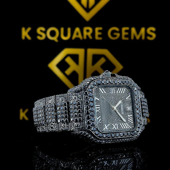 MOISSANITE ICED OUT WATCH SWISS MOVEMENT AUTOMATIC WATCH FOR MAN
