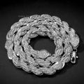 20" Silver Rope Necklace VVS Moissanite Iced Out Cuban Link Chain