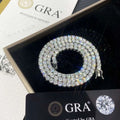 24" Necklace Moissanite Chain Cuban Tennis Chain Link Iced Out