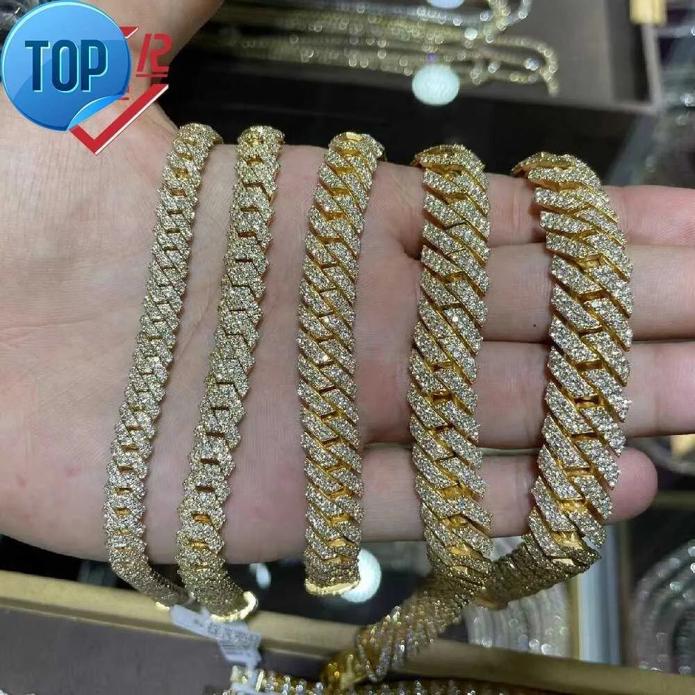 20" Necklace Moissanite Chain Cuban Tennis Chain Link Iced Out