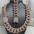 22" Necklace Moissanite Chain Cuban Link Iced Out