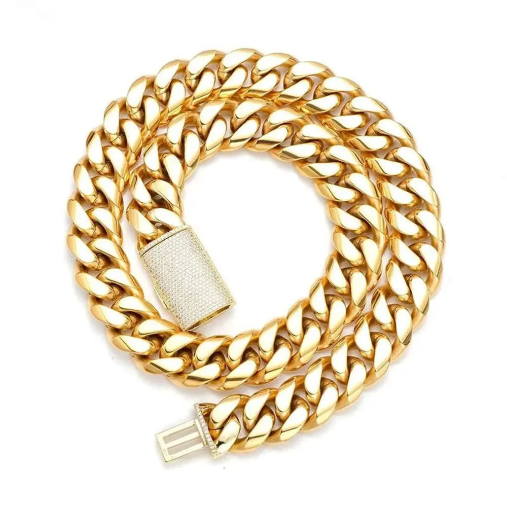 24" Necklace Moissanite Chain Cuban Link Iced Out