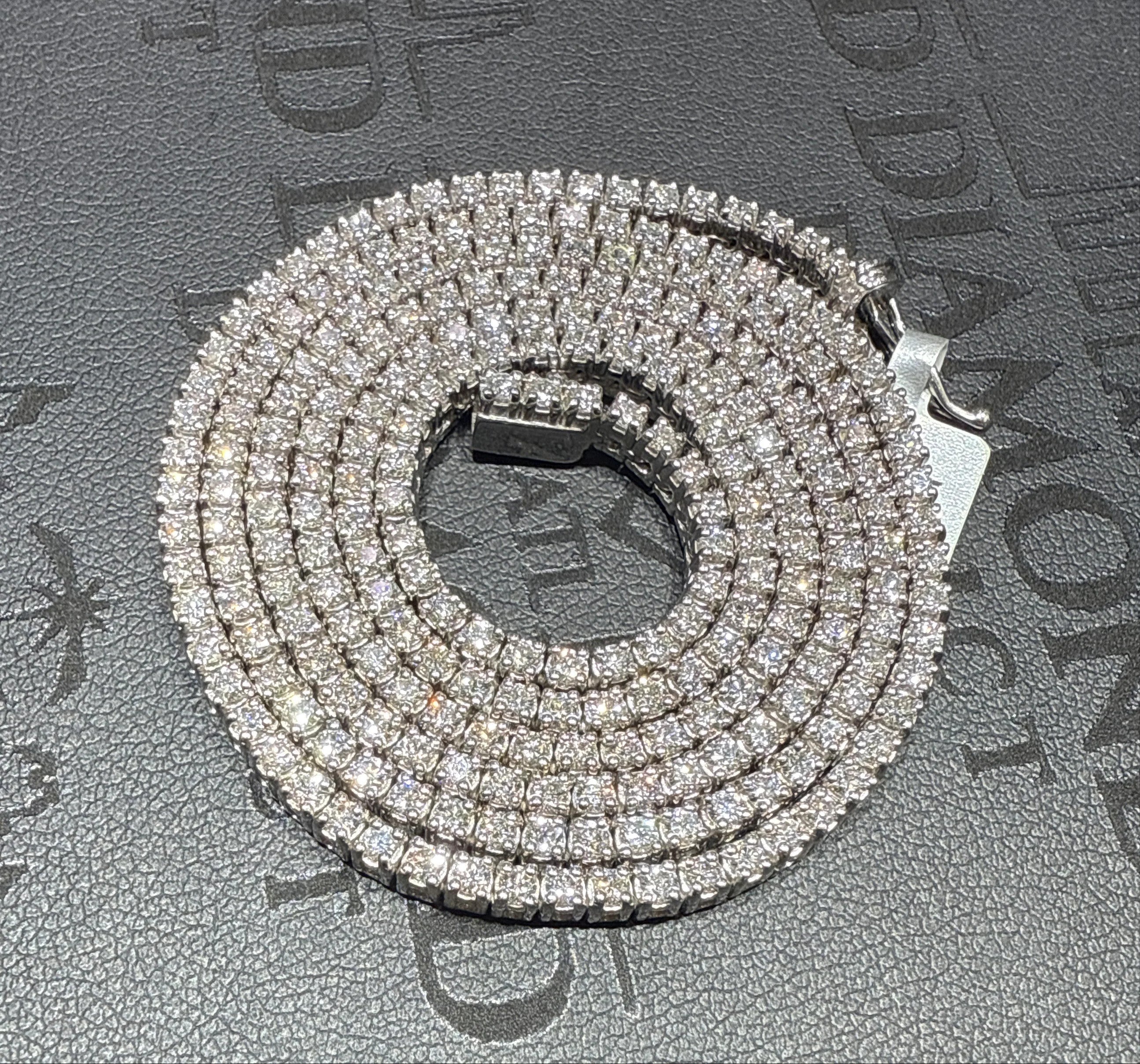 22” Tennis Chain 925 Silver Moissanite Diamonds
