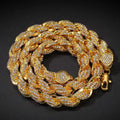 24" Necklace Rope Gold VVS Moissanite Iced Out Cuban Link Chain