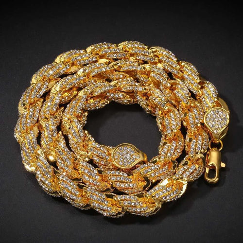 20" Necklace Gold VVS Moissanite Iced Out Cuban Link Chain