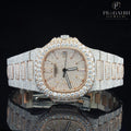 Classic Iced Out Automatic Watch – Luxury VVS Moissanite Bust down Bling Watch with Sapphire Crystal Glass for Men