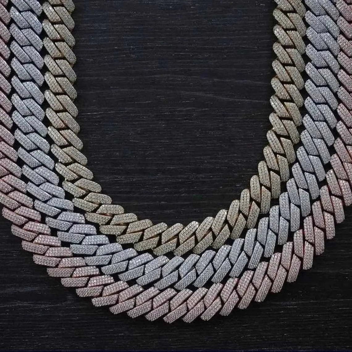 20" Necklace Moissanite Chain Cuban Tennis Chain Link Iced Out