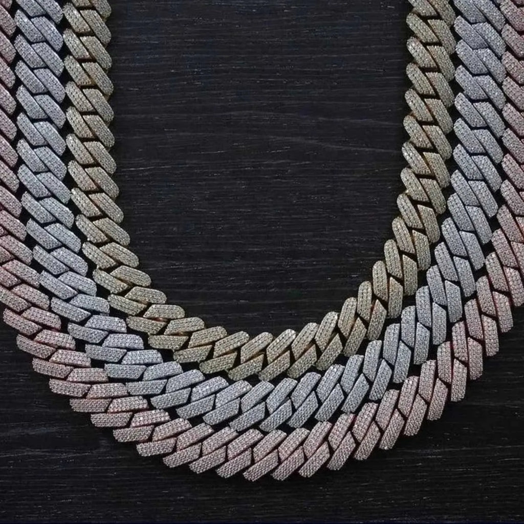 22" Necklace Moissanite Chain Cuban Tennis Chain Link Iced Out