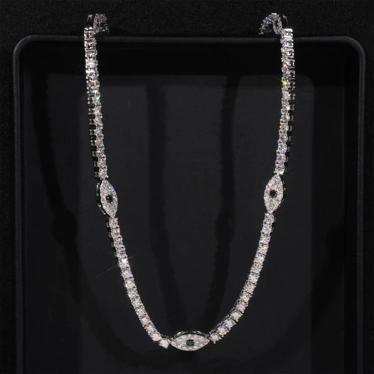 Five Evil Eyes 3MM Moissanite Tennis Chain