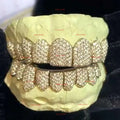 Custom Sier 14k Dia/Moissanite Dental Set Iced Out Hip Hop Bg Grills Teeth Grillz