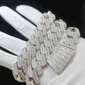 22" Necklace Moissanite Chain Cuban Link Iced Out