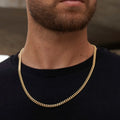 22" Cuban Link Necklace Chain in Yellow Gold - 5mm