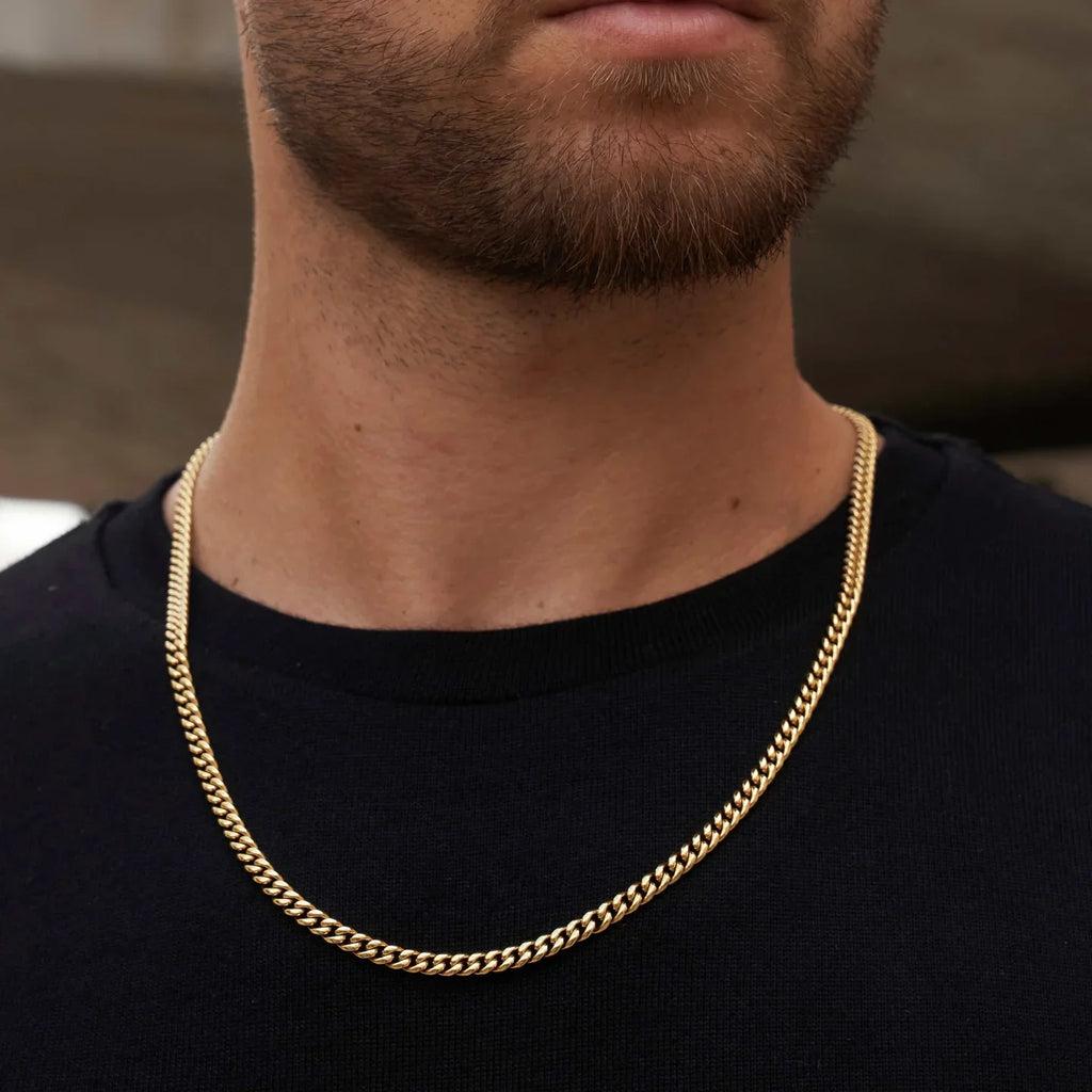 24" Cuban Link Necklace Chain in Yellow Gold - 5mm