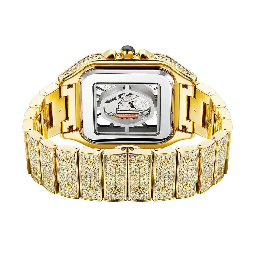 Iced Out Diamond Moissanite Gold Watch