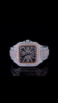 8" Iced Out Diamond Moissanite Bronze Watch
