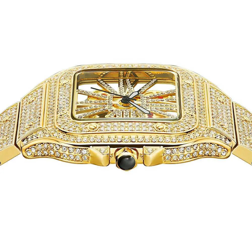Iced Out Diamond Moissanite Gold Watch