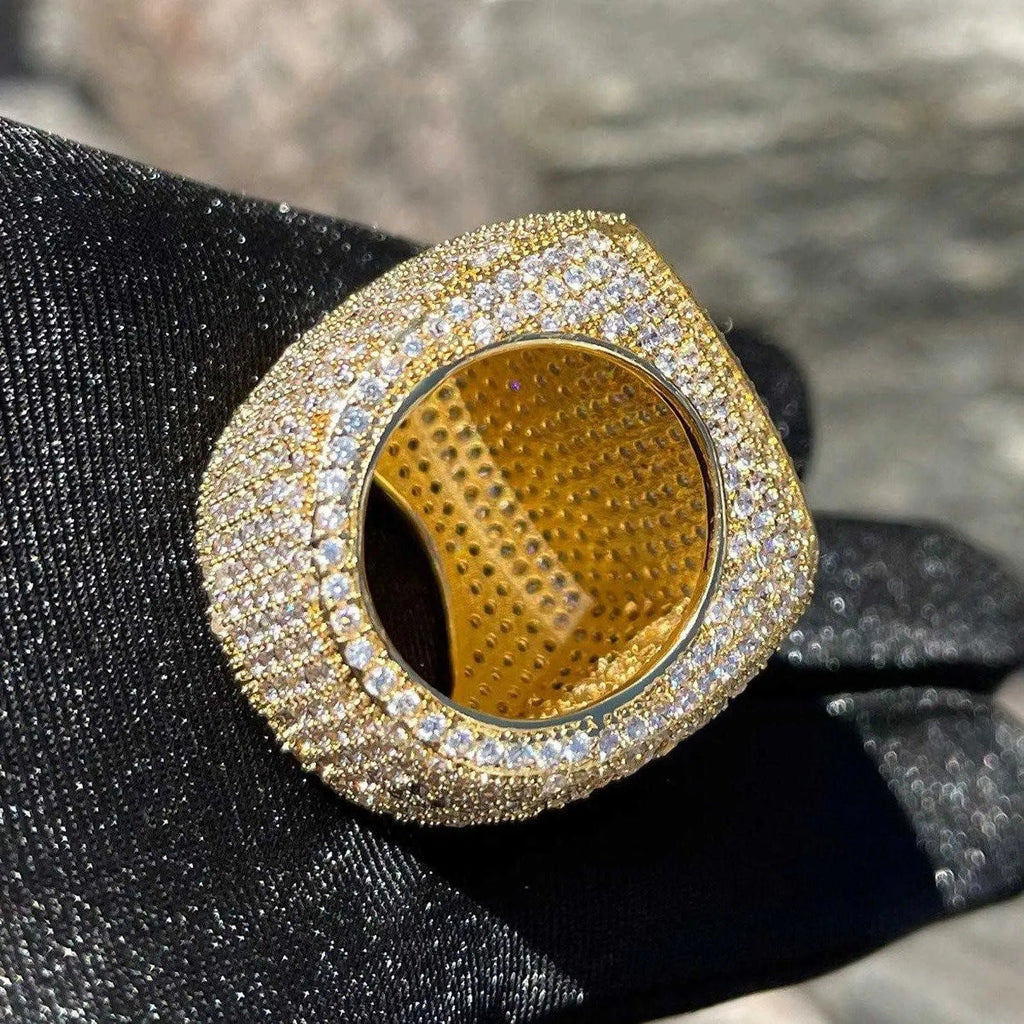 8" Moissanite Diamond Rings Fully Iced Original VVS Gold