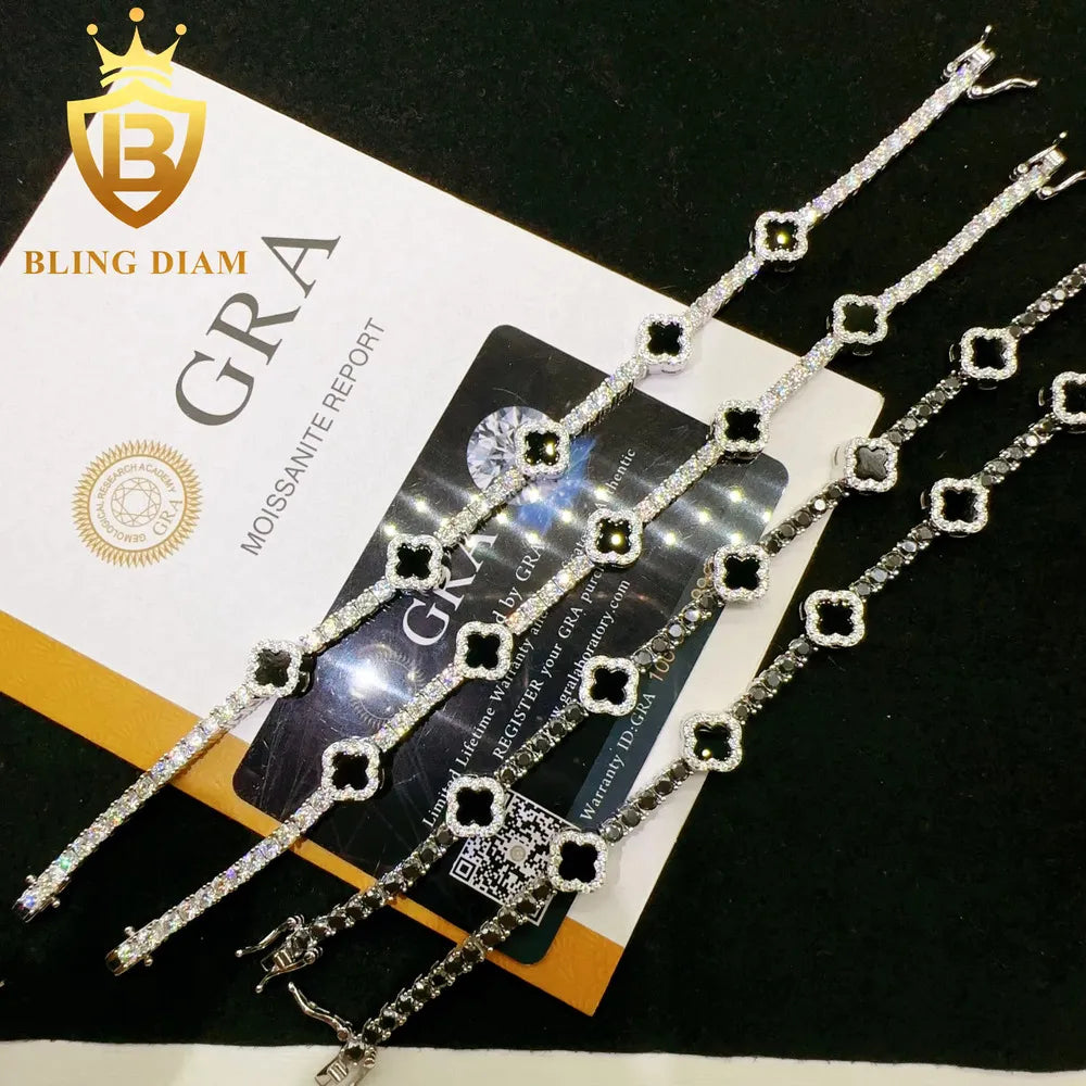 7" Bracelet Silver Diamond VVS Moissanite Tennis