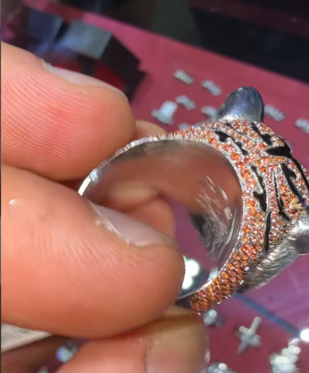 8" Custom Lion Ring VVS Moissanite