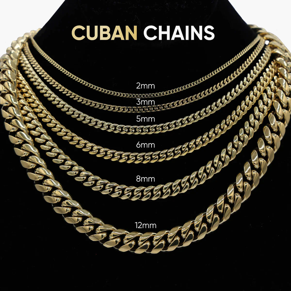 24" Cuban Link Necklace Chain in Yellow Gold - 5mm