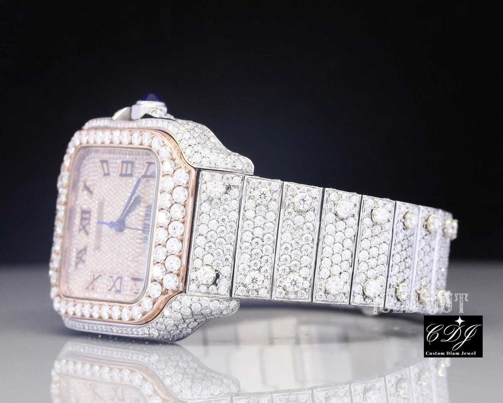 White Gold VVS Moissanite Iced Out Watch