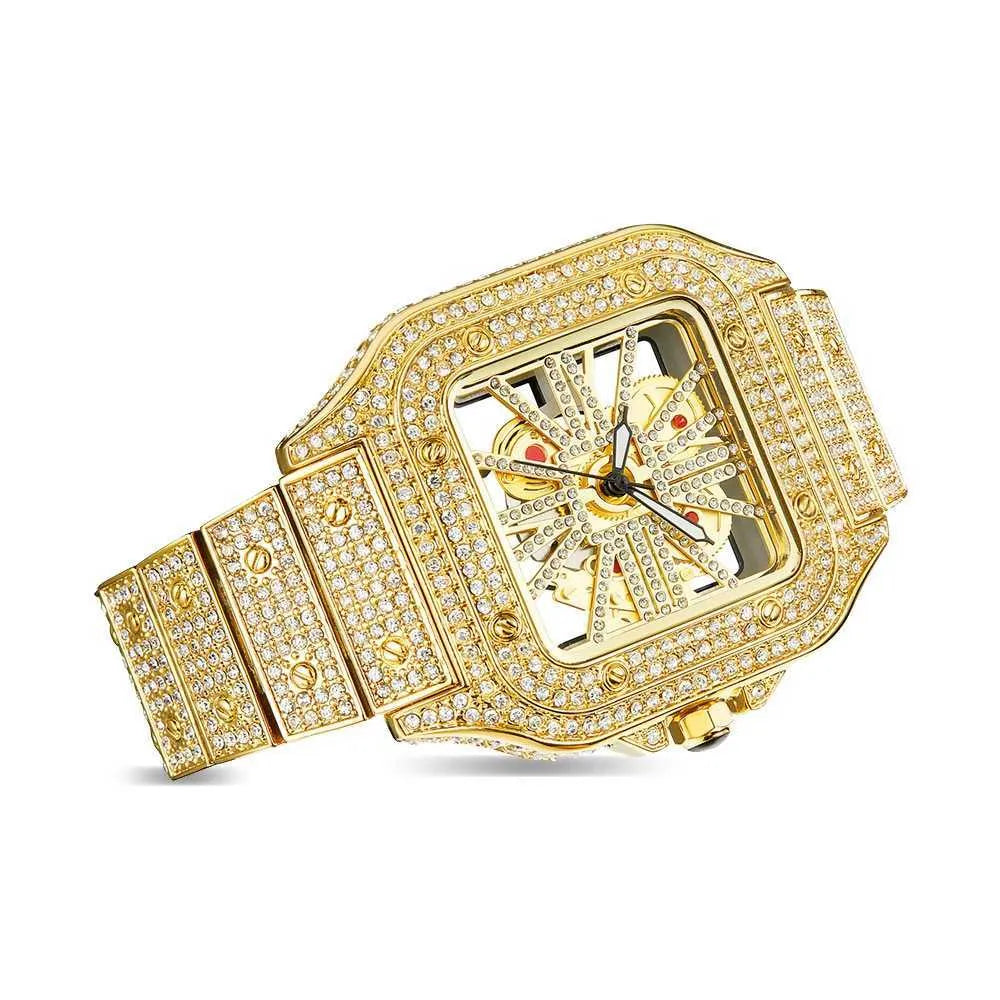 Iced Out Diamond Moissanite Gold Watch
