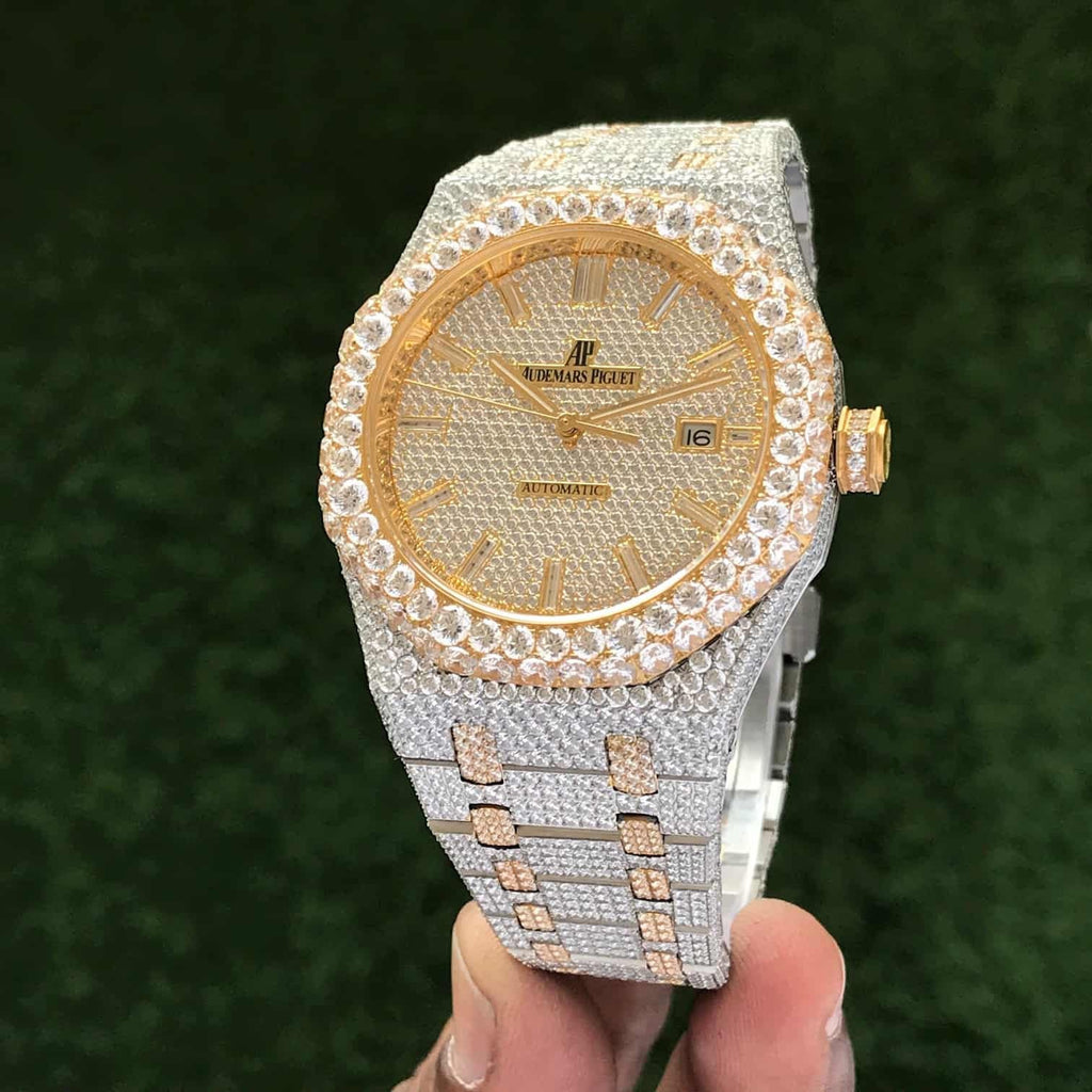 Audemars Piguet Royal Oak OffShore Ice Out Full Diamond Body Swiss ETA Automatic Mens Watch