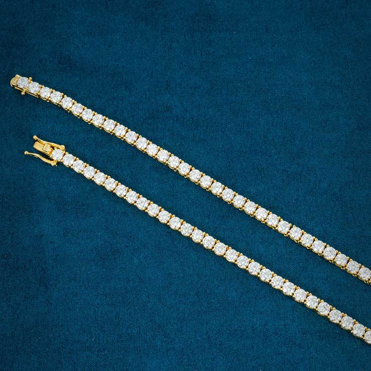 22" Necklace 4mm VVS Moissanite Tennis Chain Link Iced Out