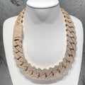 18" Necklace Moissanite Chain Cuban Tennis Chain Link Iced Out