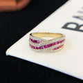 8" Ring Band Moissanite Silver Sterling