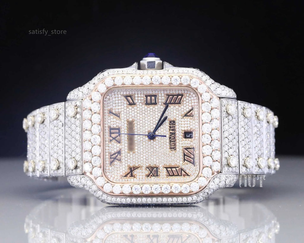 White Gold VVS Moissanite Iced Out Watch