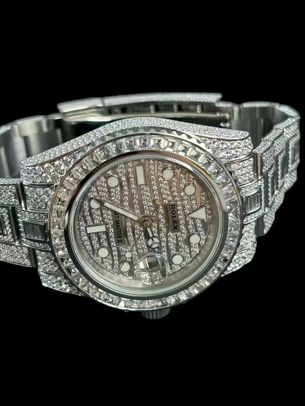 GMT Master II Diamond Automatic 18kt White Gold Set With Diamonds Men's Watch