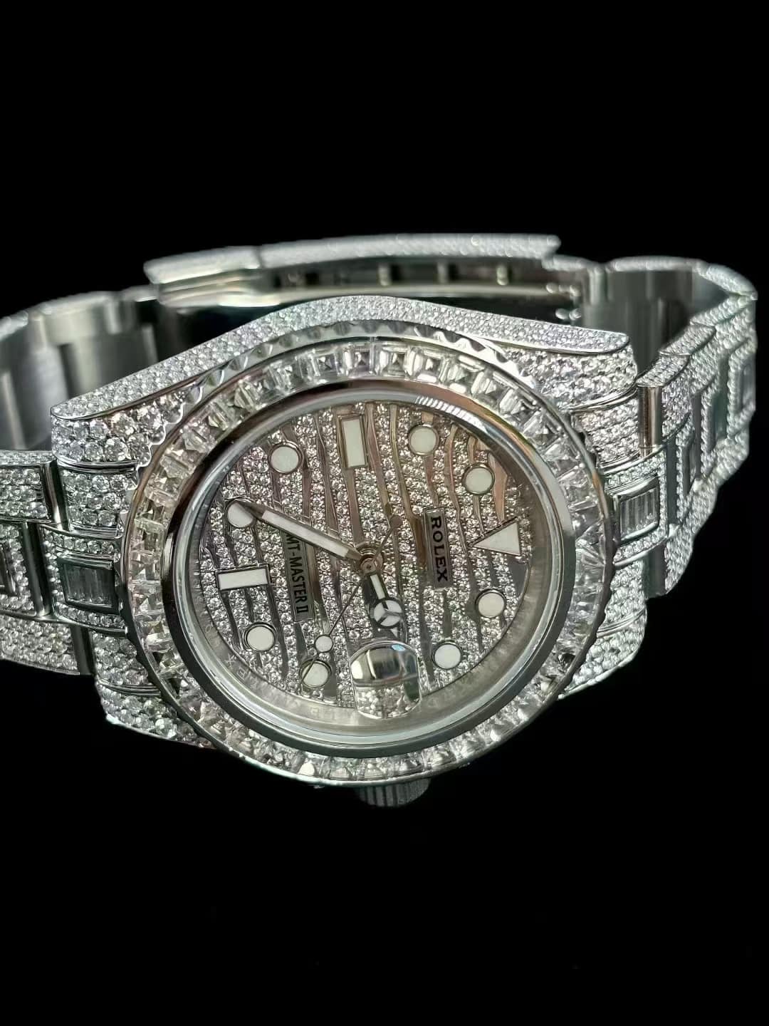 GMT Master II Diamond Automatic 18kt White Gold Set With Diamonds Men's Watch