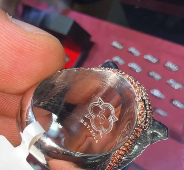 7" Custom Lion Ring VVS Moissanite
