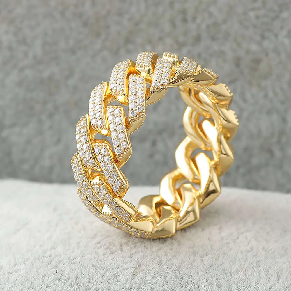 8 14k Yellow Gold + Moissanite VVS Diamond Moissanite Ring
