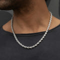 20" Rope Chain in White Gold- 6mm