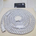 20" Necklace Moissanite 14mm Chain Cuban Link Iced Out