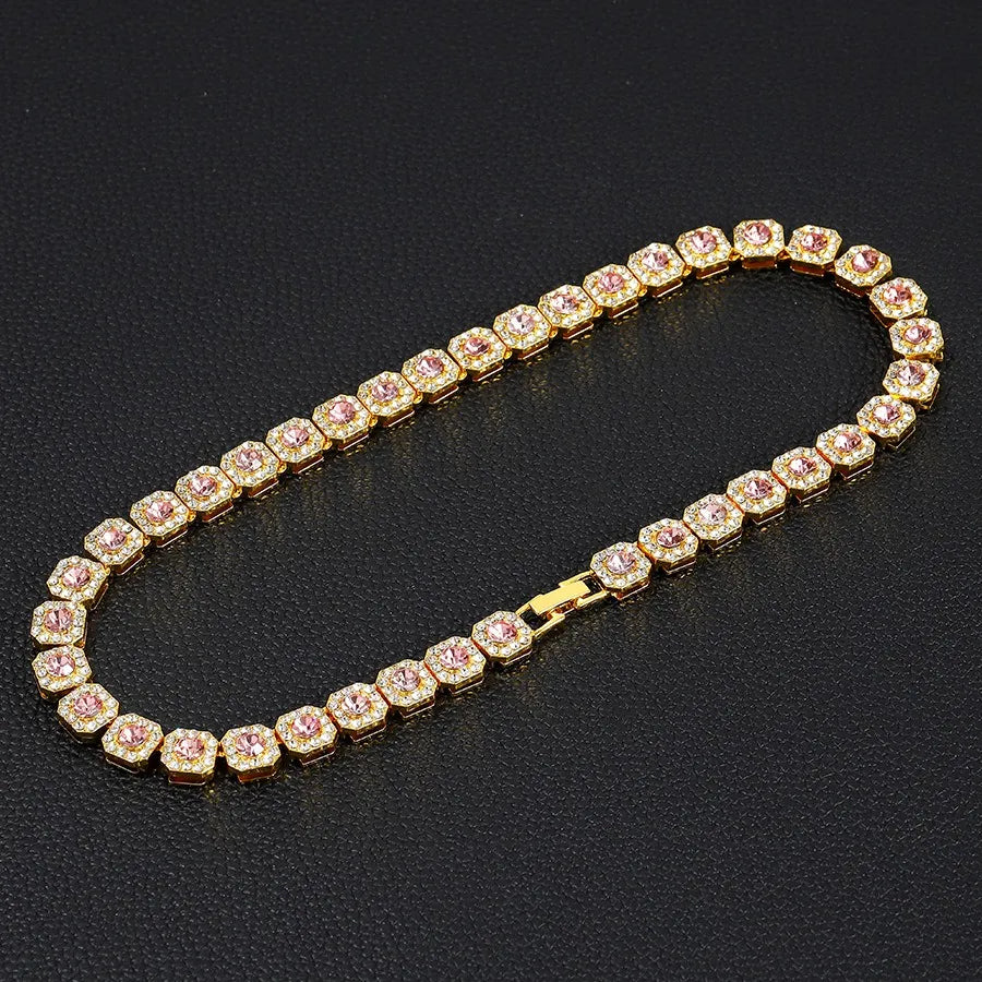 20" Necklace Moissanite Chain Cuban Tennis Chain Link Iced Out