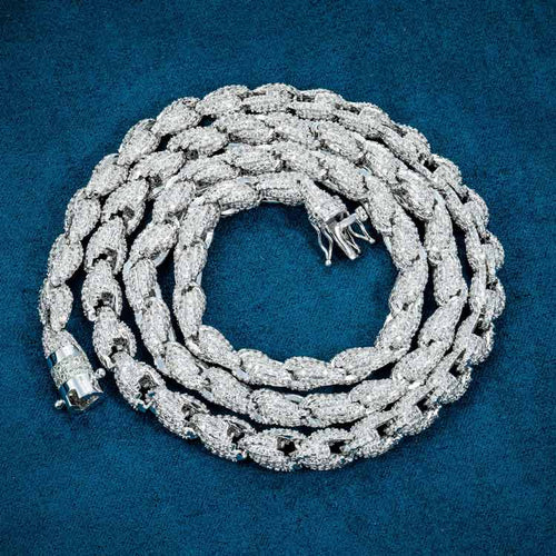 20" Necklace Moissanite Chain Cuban 7mm Tennis Chain Link Iced Out