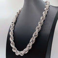 24" Necklace Moissanite Chain Cuban Tennis Chain Link Iced Out