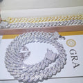 22" Necklace Moissanite 14mm Chain Cuban Link Iced Out