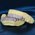 Custom Grillz Jewelry: Iced Out Sterg Sier Teeth with Emerald Cut Moissanite, Hip Hop Fine Jewelry