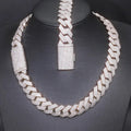 22" Necklace Moissanite Chain Cuban Tennis Chain Link Iced Out