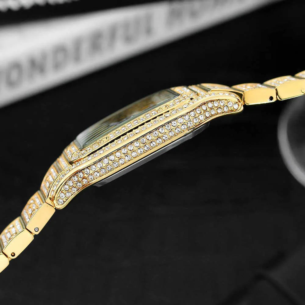 Iced Out Diamond Moissanite Gold Watch