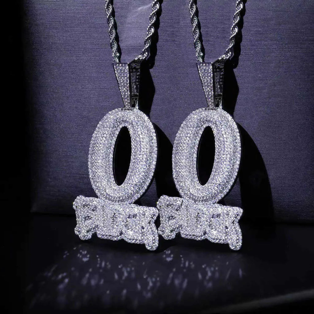 O-Block Iced Out Vvs Moissanite Pedant