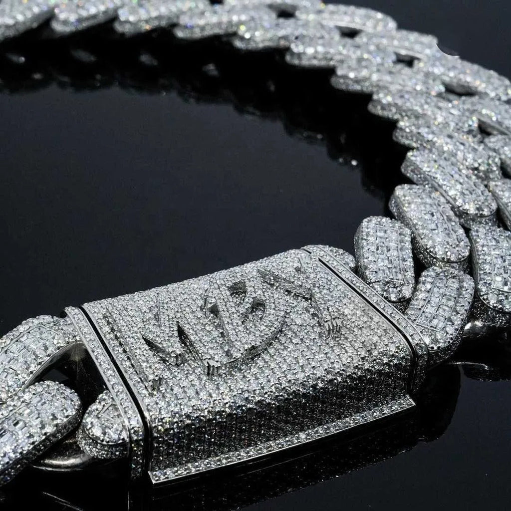 24" Necklace Moissanite Chain Cuban Link Iced Out