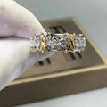 6" Ring 14K White Gold VVS Iced Out Diamond Moissanite