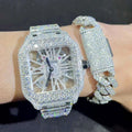 Iced Out Watch vvs Moissanite Stainless Steel Diamond