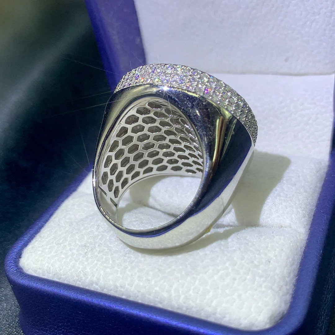 7" Custom Rose Moissanite Diamond Ring VVS Moissanite