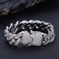 9" Bracelet 925 Sterling Silver Gold Plated 18mm VVS Moissanite LINK 